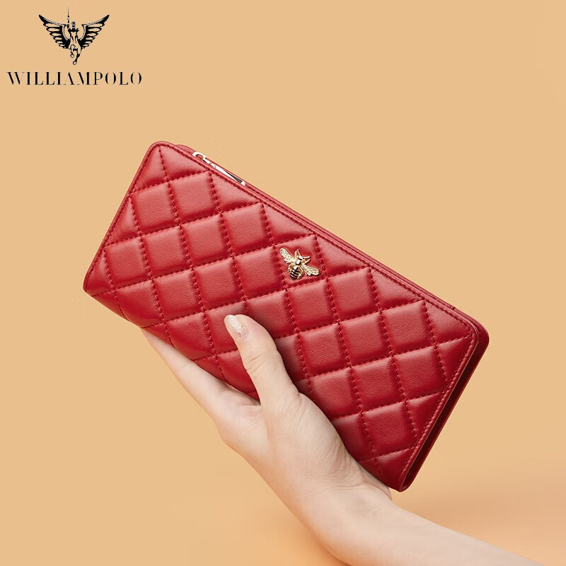 williampolo英皇保罗钱包女士长款真皮女士超薄钱包卡包大容量钱夹