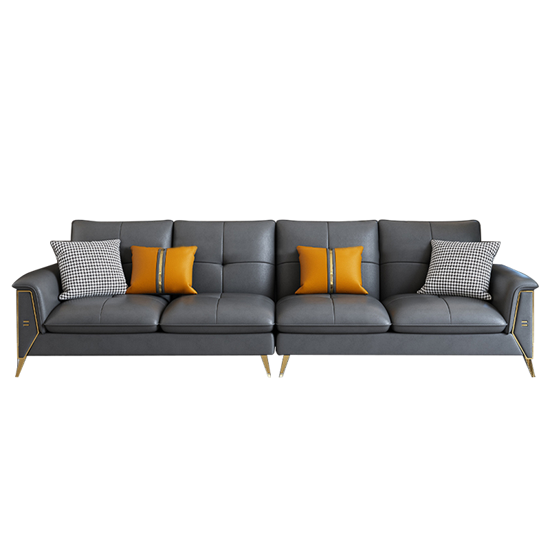慕斯华庭真皮沙发轻奢小户型北欧风客厅直排多人位小区样板间同款拼色沙发 【纳帕真皮】三人位