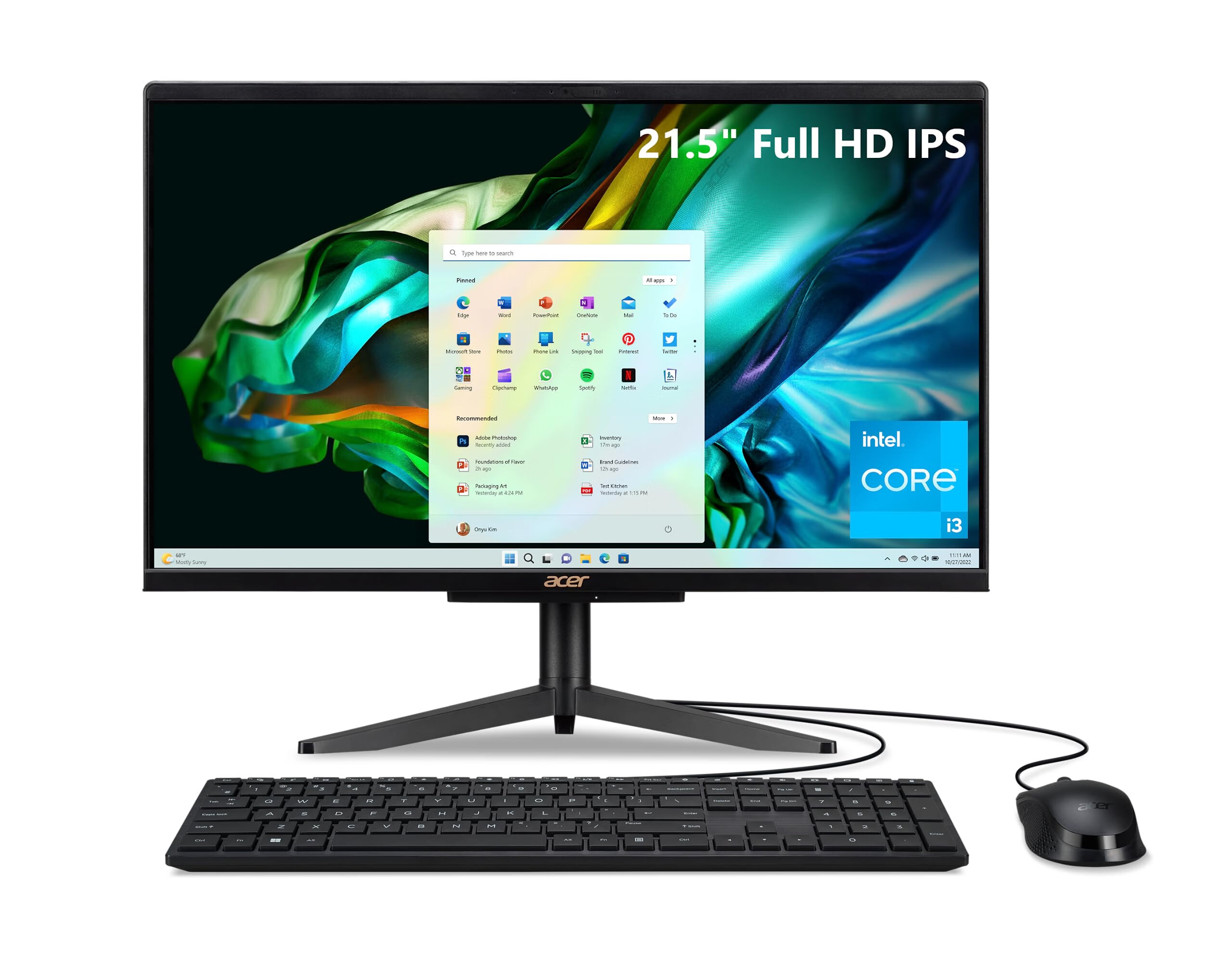 acer 宏碁 Aspire C22-1610-UA91 AIO 台式机 | 21.5 英寸 IPS | i3-N305 | 8GB DDR5 | 512GB SSD