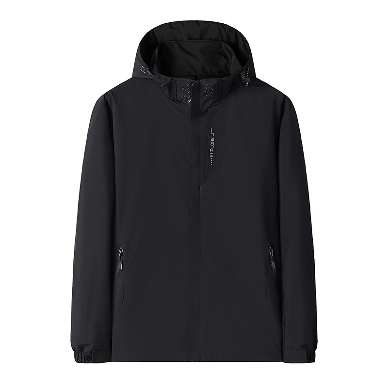 夹克男士冲锋衣户外运动外套春秋季防风防水登山风衣 灰色 M