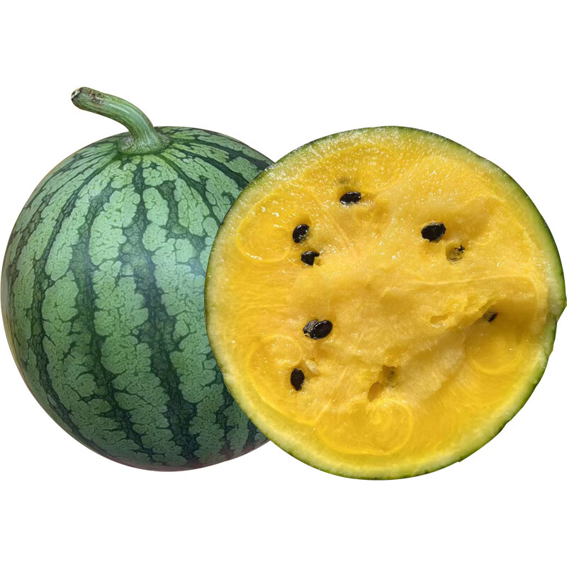菓灵稥【顺丰直达】冰淇淋黄心西瓜 当季新鲜水果 顺丰 1250g左右 1颗