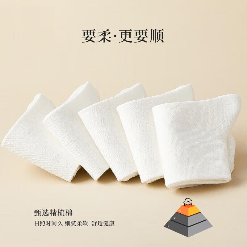 芝麻时光10A级抗菌 袜子女 纯棉全棉中筒抗菌防臭四季款堆堆袜可直 拍1发10白色【包含赠送共发 10双 均码 女