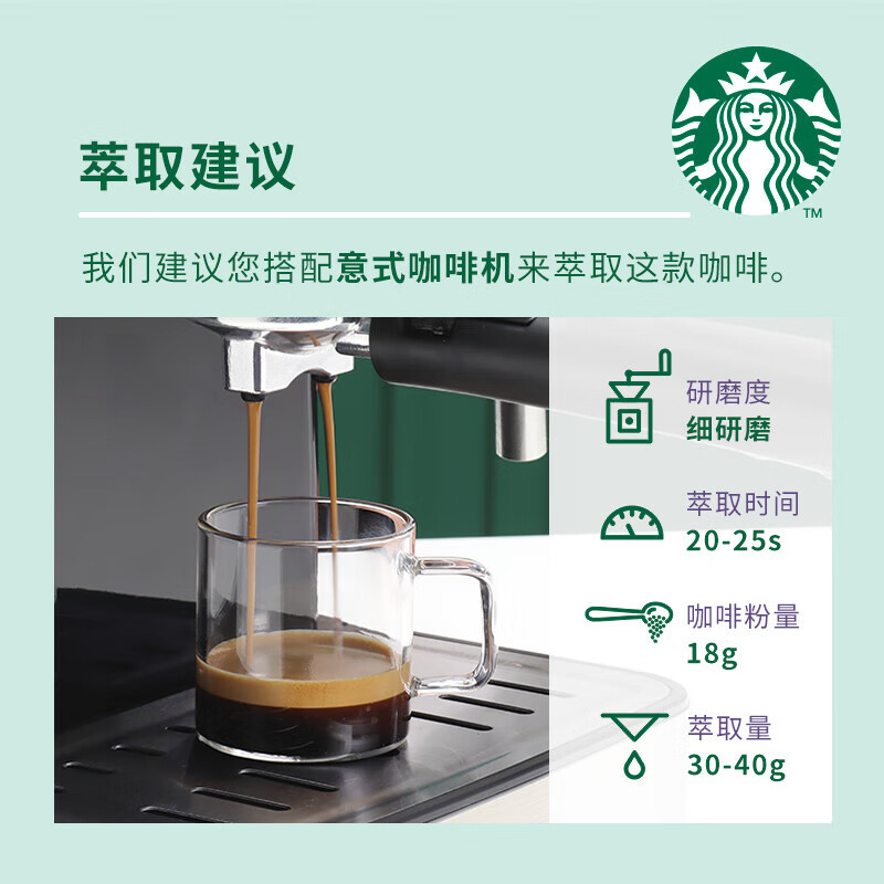 星巴克（Starbucks）深度烘焙咖啡豆浓缩黑咖啡进口咖啡豆200g可做20杯  1号会员店