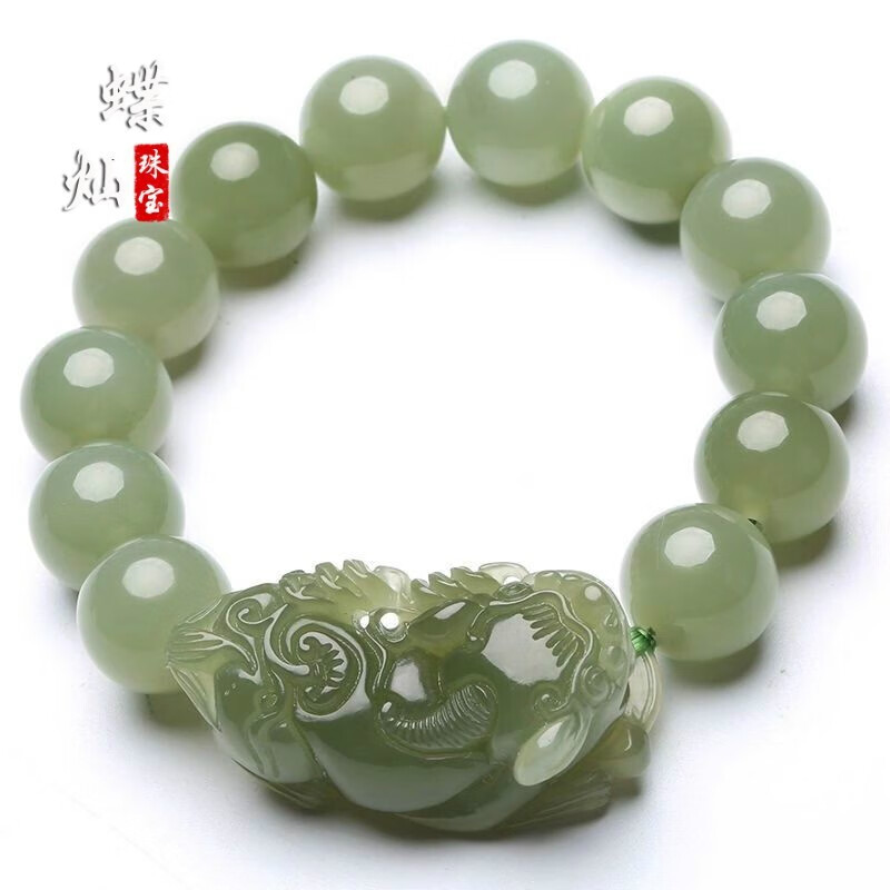 老鳳祥云同款和田玉貔貅手链招财转运珠手串玉石佛珠手串男女款玉手串