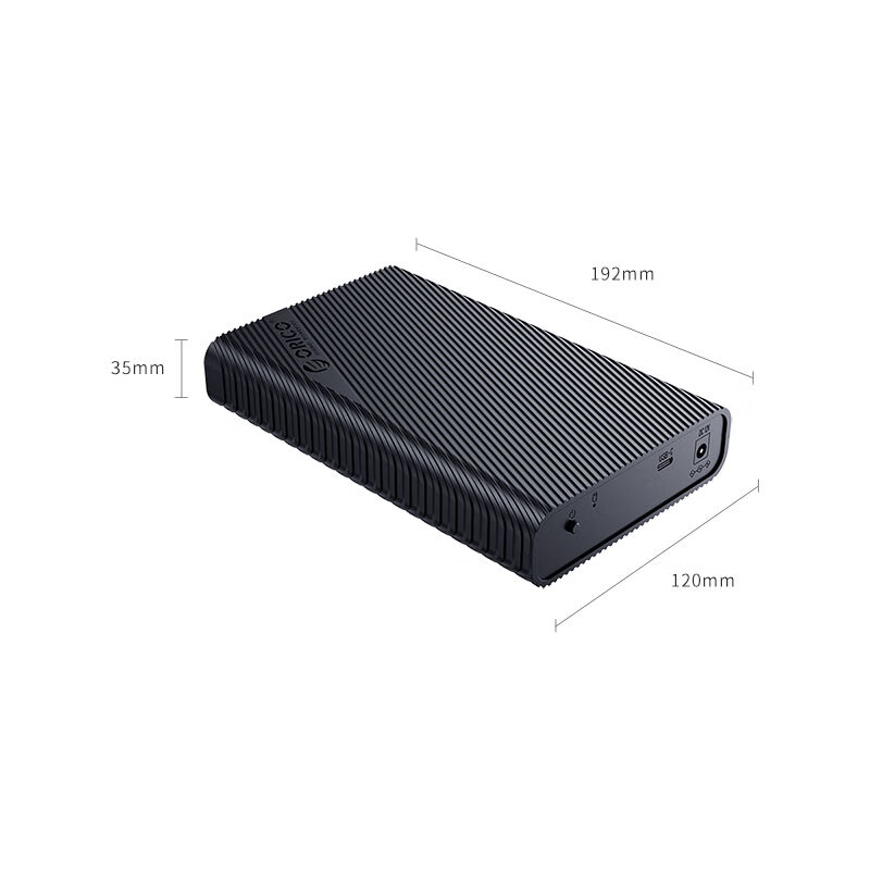 奥睿科(ORICO)Type-c移动硬盘盒3.5英寸 SATA串口笔记本台式机外置固态机械ssd硬盘盒子 黑色3521C3
