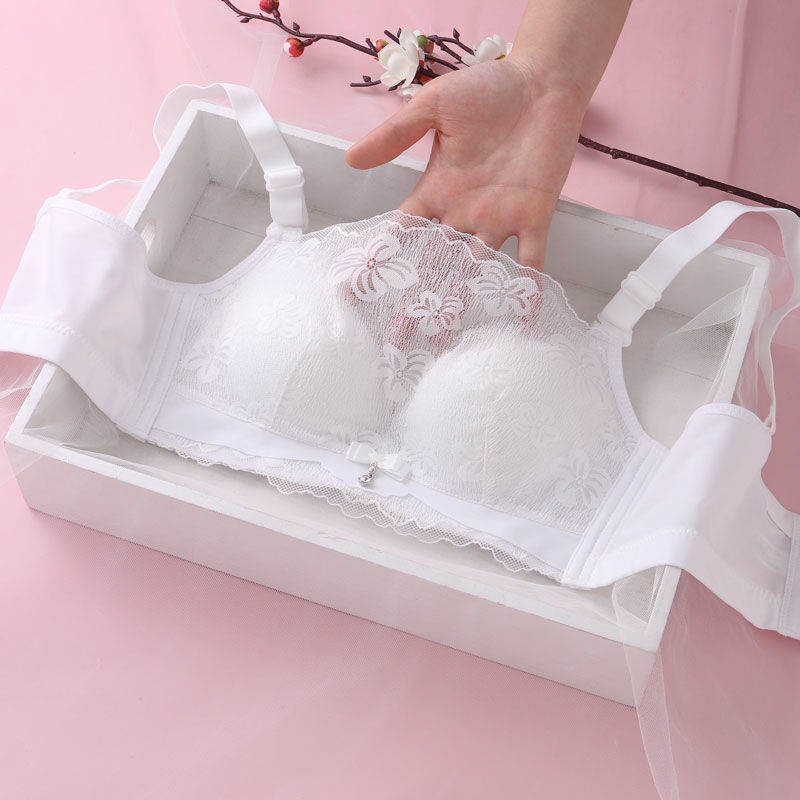 百夏季白色抹胸式文胸聚拢收副乳无痕裹胸款小胸无钢圈防走光内衣女