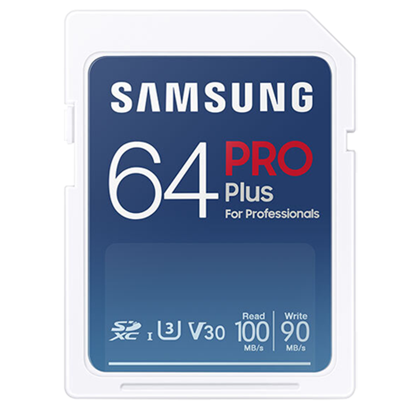 三星（SAMSUNG）64GB SD存储卡PRO Plus  U3 V30读速100MB/s写速90MB/s高速专业数码相机内存卡