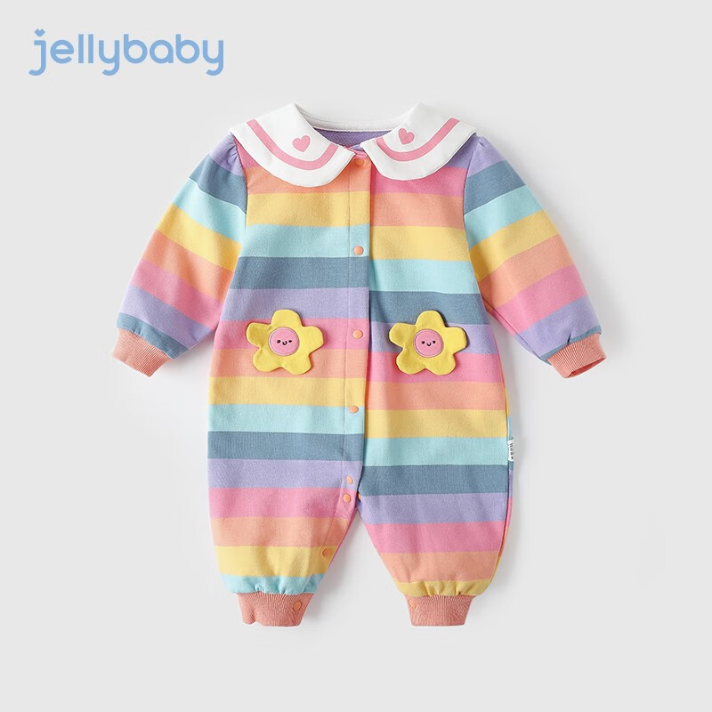 JELLYBABY【彩虹条纹】2023年春秋装新款童装哈衣爬服连体服女童宝宝 彩色 73怎么样,好用不?