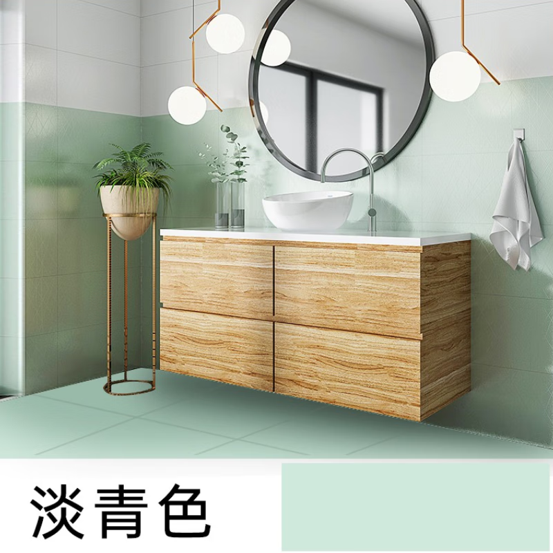 地板砖翻新改色漆修补大理石耐磨防滑油漆 淡青色【防水防滑】带工具