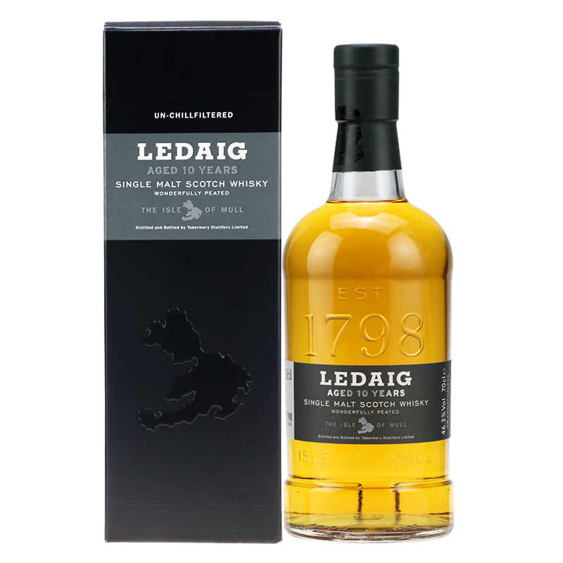 利得歌（LEDAIG）利德歌单一麦芽苏格兰威土忌Ledaig里爵 苏格兰岛屿区洋酒 10年