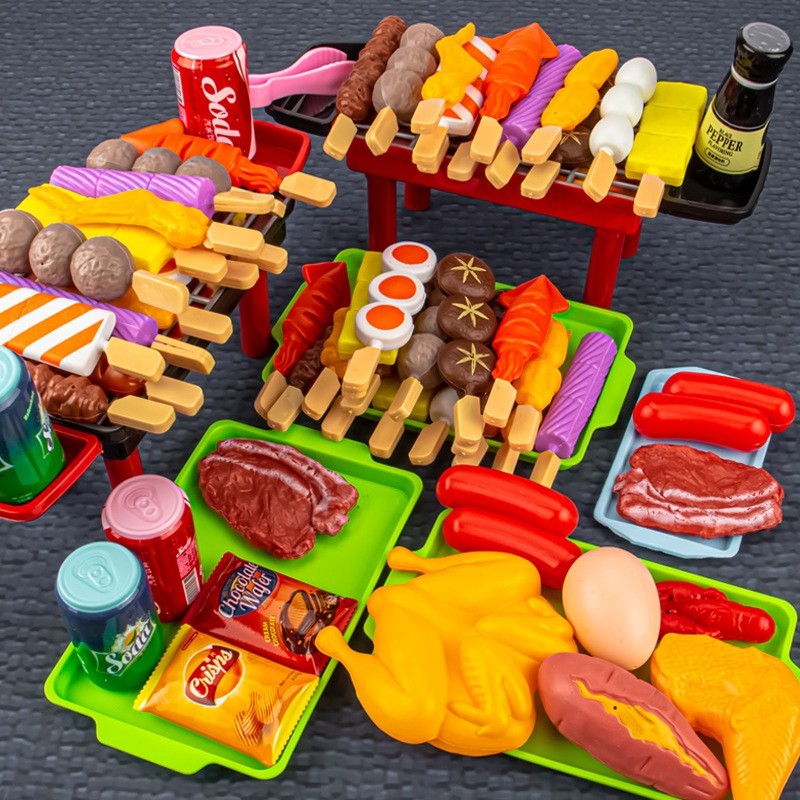 儿童过家家玩具仿真食物烧烤串串香幼儿园蒸笼男女孩做饭厨房套餐烧烤玩具BBQ玩具烧烤套装儿童礼物  仿真烧烤27件【袋装】配烧烤炉使用感如何?