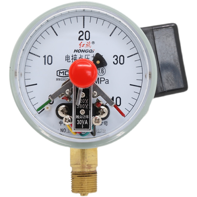 磁助式电接点压力表水压气压真空负压30va触点1.6mpa 0~0.1mpa