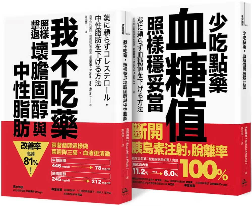现货 长岛寿惠不依赖药物 双套书（我不吃药 照样击退坏胆固醇与中性脂肪+少吃点药 血糖值照样稳妥