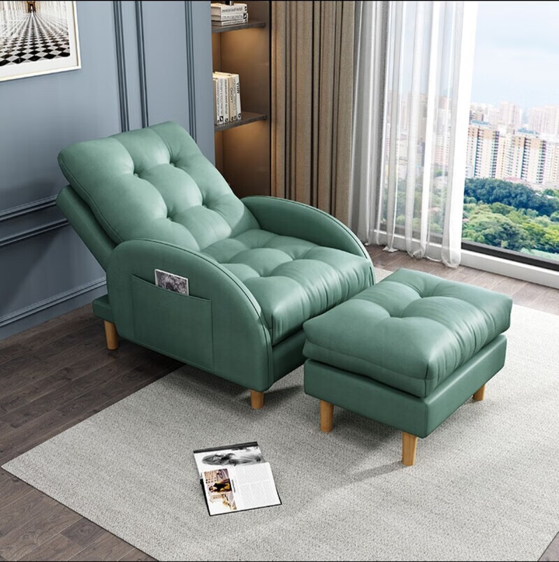 狮奥利兴老人沙发可坐可躺懒人科技布躺椅网红阳台折叠椅小户型单人