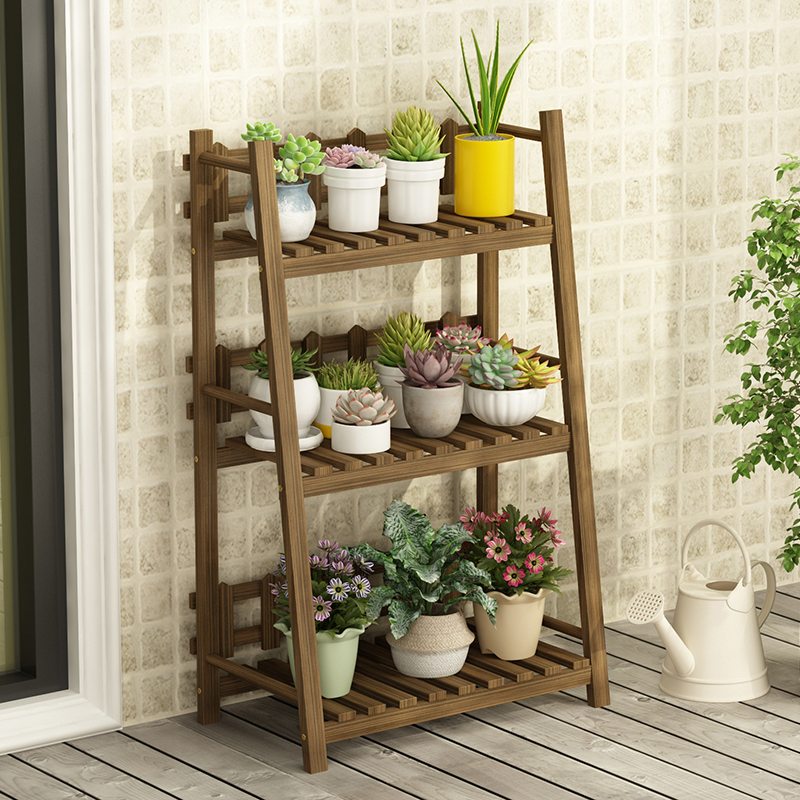 森特玛(sentema) 实木花架子多层室内落地客厅家用阳台置物架多肉绿萝