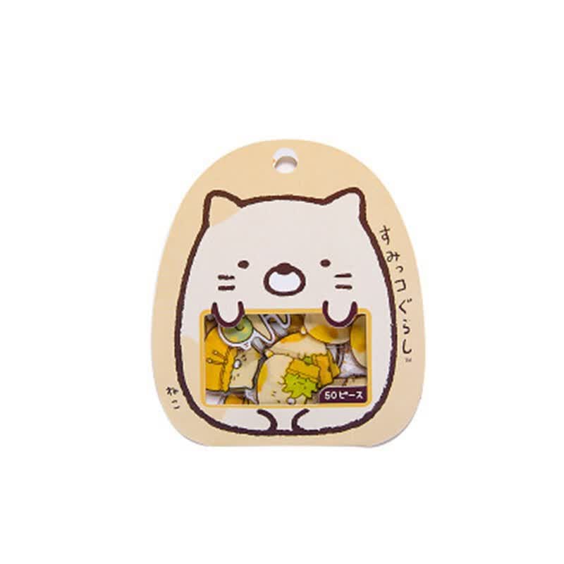 玩控 创意小清新角落生物贴纸透明卡通可爱贴纸包手账装饰贴画文具
