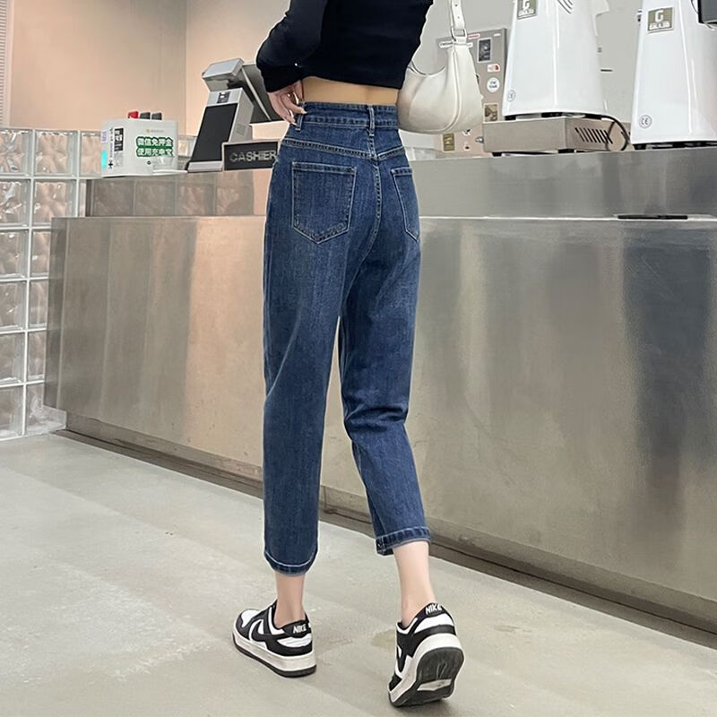 勒足适合女人穿的衣服200斤显瘦牛仔裤秋冬款加绒牛仔裤女小个子老爹