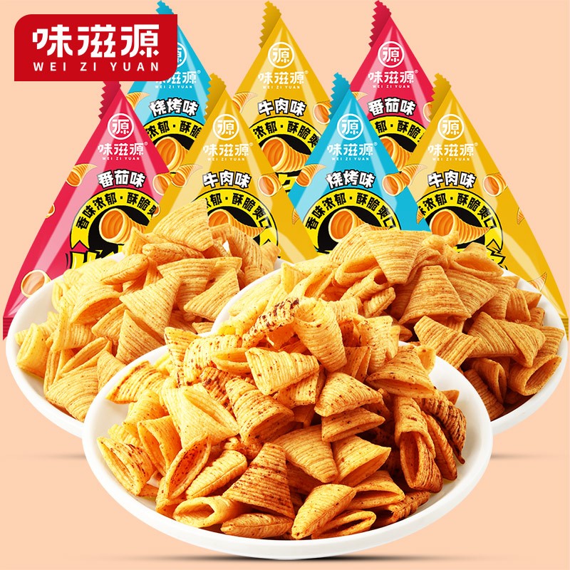 味滋源传统美味小吃 休闲零食下午茶小点心 追剧宅家饱腹代餐美食 牛脆角 混合味约48包500g 1件
