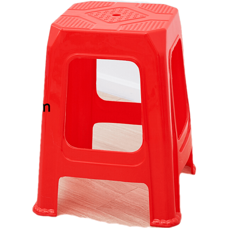 加厚塑料凳子红色家用方凳高凳板凳客厅浴室凳换鞋凳大排档餐桌凳椅子 45cm普通款红色【4张起拍】