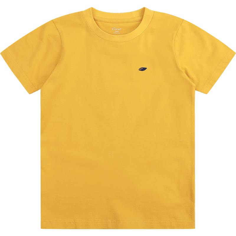 纯一良品（CUNYI）童装男童短袖t恤儿童夏装中大童运动上衣男孩打底衫基础款 姜黄 130 cm