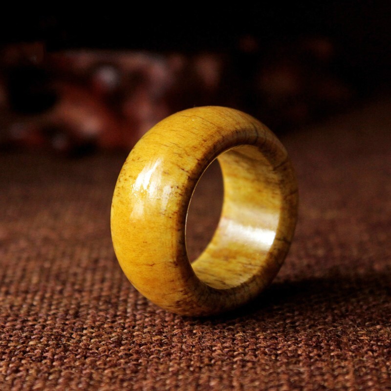 顶盈 西藏老料牦牛骨戒指 男指环 骨质饰品戒子 男士大拇指环把玩件
