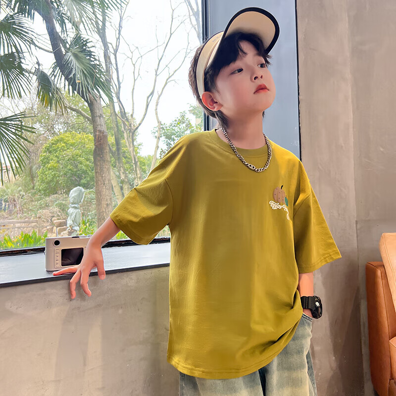 爱麦依好看的儿童装男童时髦短袖恤2024新款夏季中大童夏小朋友夏天穿