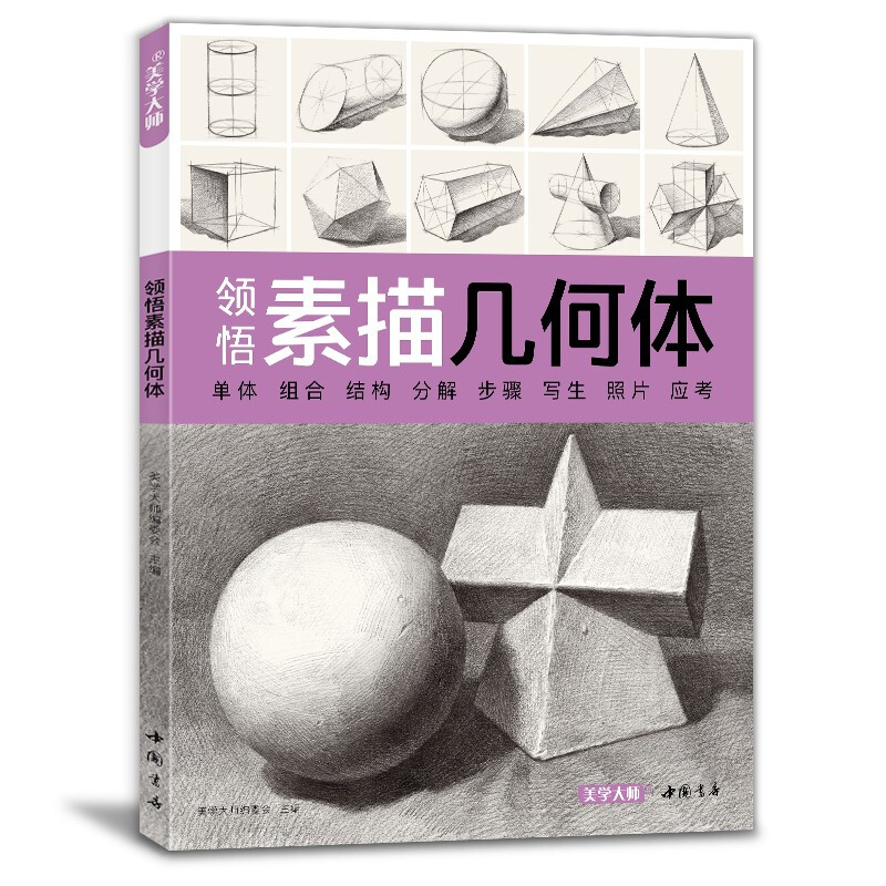 美学大师领悟素描几何体书籍 八开临摹范本 素描起步入门基础教程对画