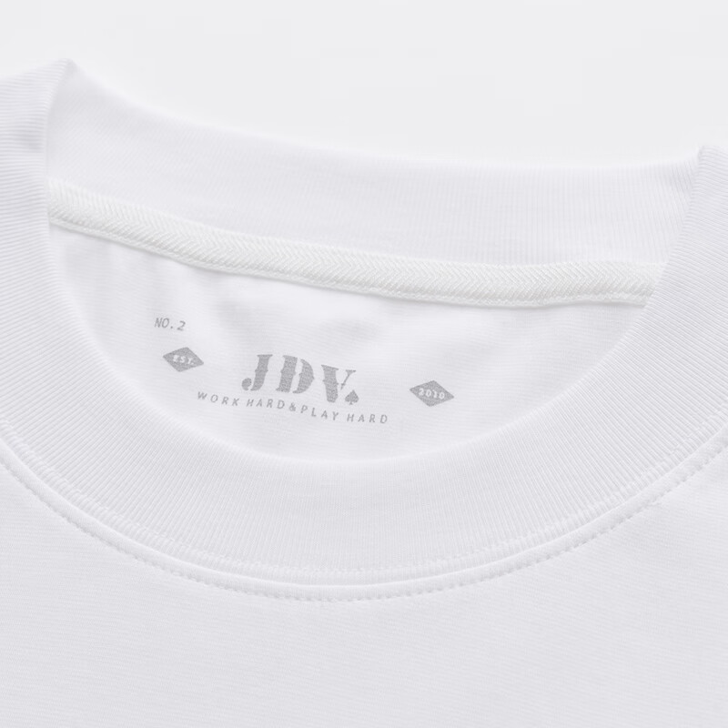 杰帝梵JDV男装秋季新款白色纯棉长袖T恤基础款上衣WTA4362 白色 2XL 185/108B