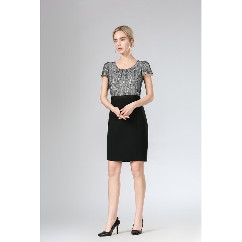 carablue喀啦    女装时尚气质修身女连衣裙kc191mwo0015 黑色b1 as