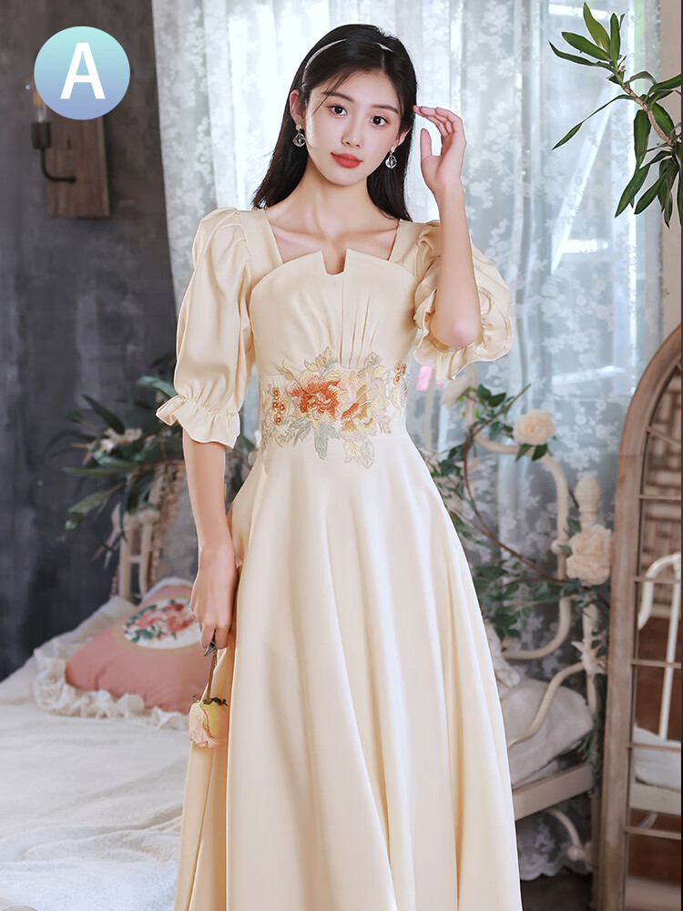 结盟者中式伴娘服2023夏季新款姐妹团礼服小个子平时可穿国风旗袍伴娘裙 HZ016-A款-中长款 S怎么样,好用不?