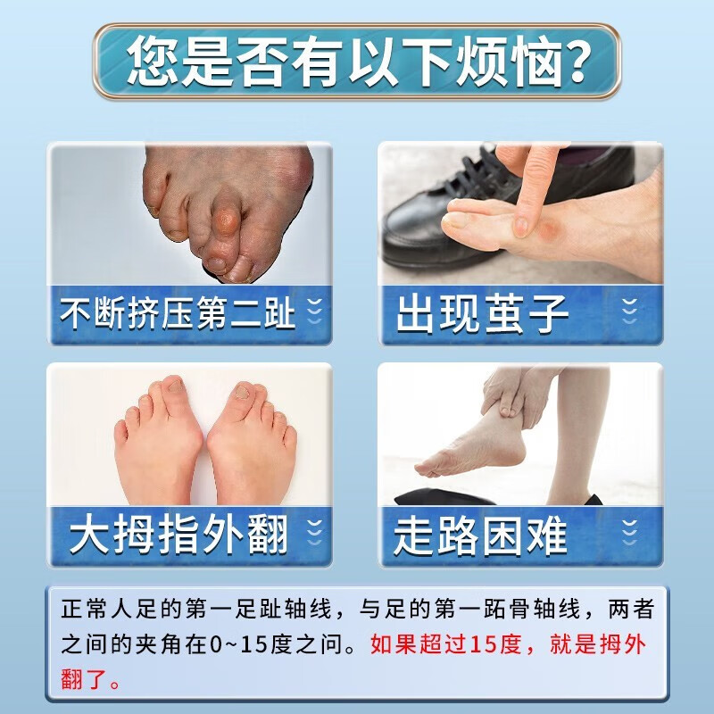 北京同仁堂拇外翻贴膏药贴拇囊炎拇指红肿变形重叠拇指外翻矫正女大脚骨畸形大脚趾突出医用膏贴 1盒装【8贴】