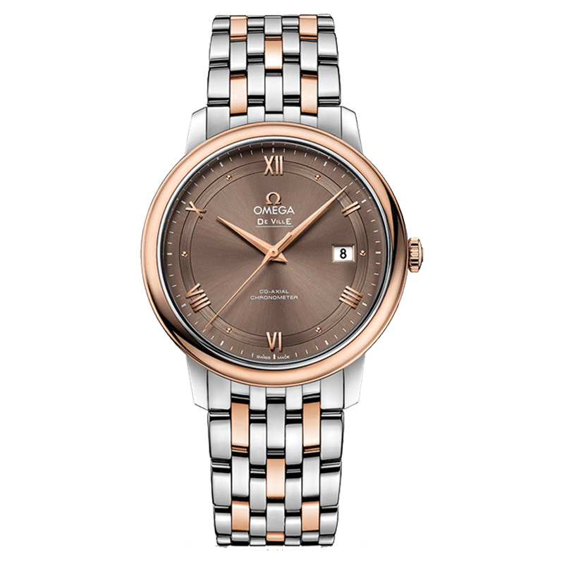 歐米茄(OMEGA)瑞士手表碟飛系列日歷自動(dòng)機(jī)械男士腕表39.5mm 間玫金棕盤424.20.40.20.13.001