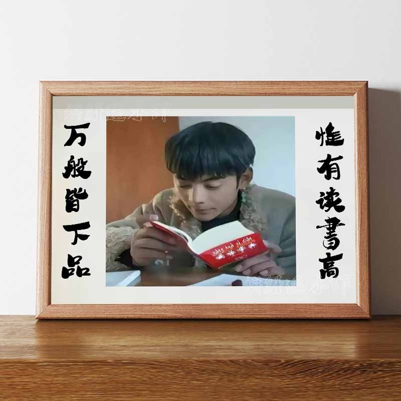 smvp丁真藏话字典搞笑挂画相框万般皆下品唯有读书高励志书字画面具
