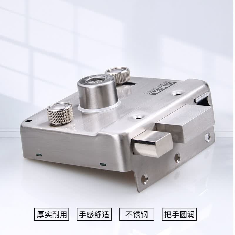 叶片不锈钢外装门锁 老式防盗防盗机械木门大门锁通用型v88