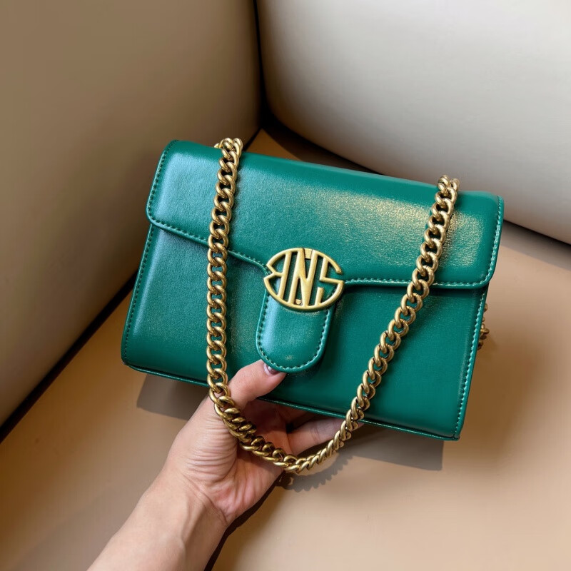 clolv kiss真皮链条包信封包2023新款斜挎单肩包小方包质感小众休闲