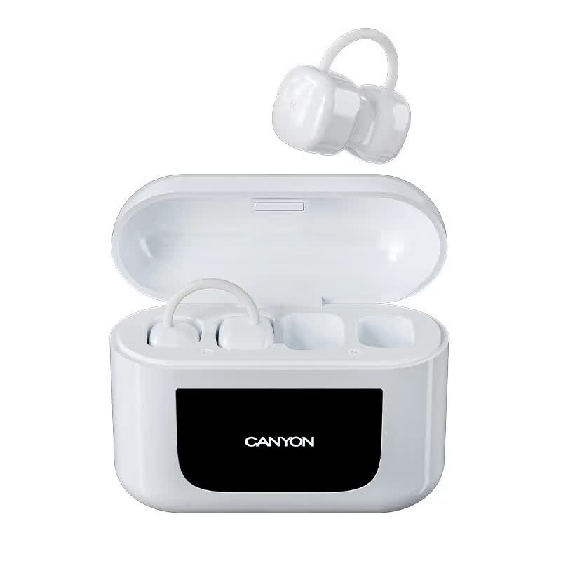 大峡谷(CANYON)B5耳夹式蓝牙耳机开放式不入耳挂耳式久戴不痛防汗防水超长续航真无线跑步运动耳机 酷白【蓝牙5.4+360°环绕音】