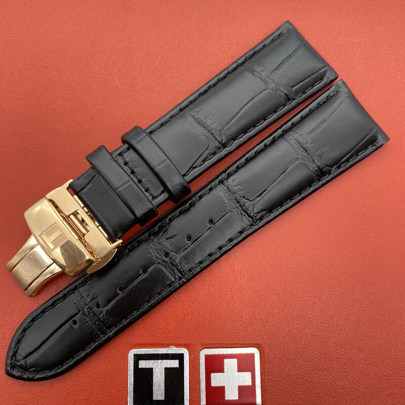 天梭表带原装天梭t099杜鲁尔1853原厂真皮表带t099407a原装表链男