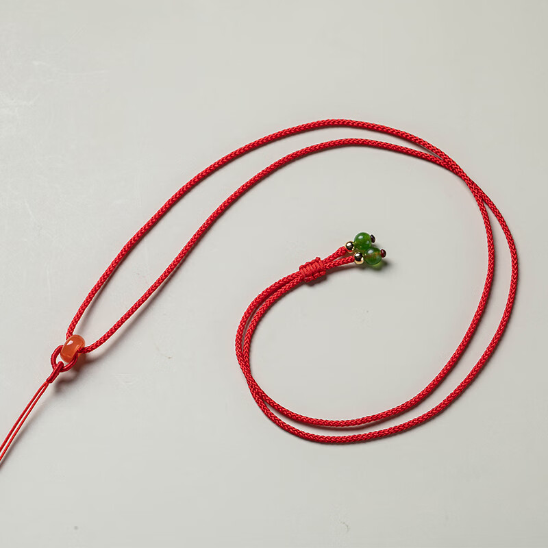 钻后手工编织和田玉翡翠平安扣吊坠绳男女儿童挂脖高档细项链绳 宝宝