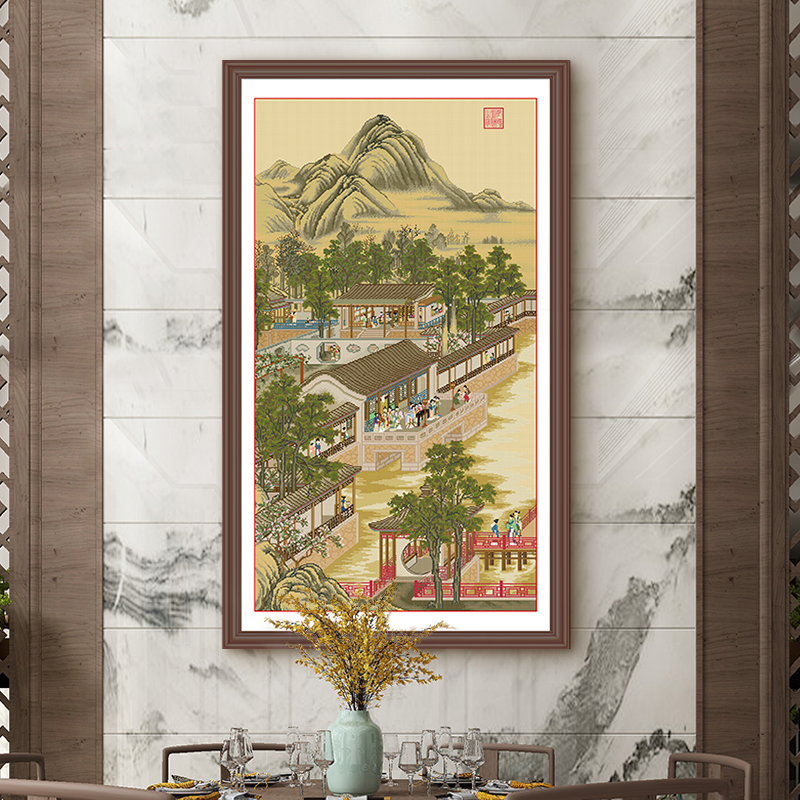 ks客厅十字绣2024新款线绣古风雍正十二月-七月挂画手工自己绣 y61