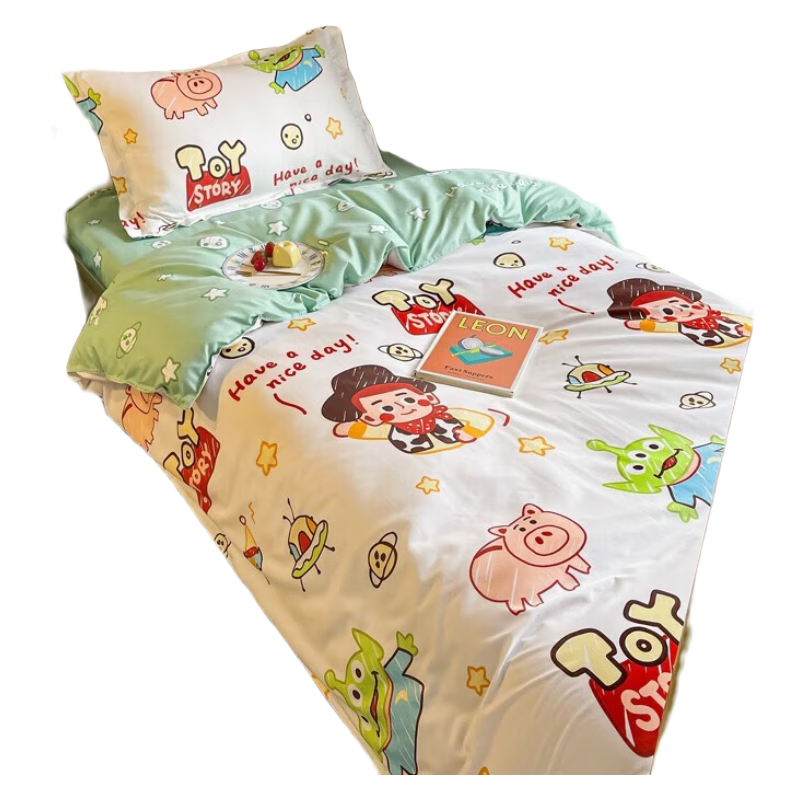 迪士尼（Disney）亲肤印花草莓熊四件套床单款被套枕套儿童卡通开学季宿舍 奇奇蒂蒂 1.2m床单款三件套适合被芯1.5*2m