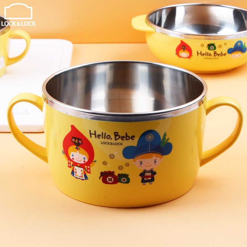 乐扣乐扣(lock&lock) 乐扣乐扣餐具卡通图案不锈钢带盖儿童碗小学生
