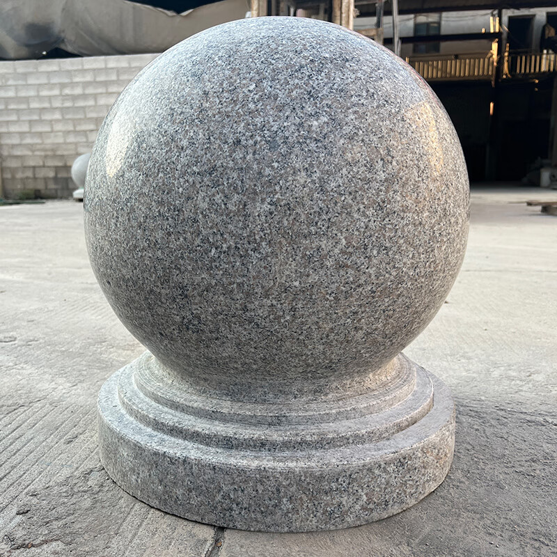 红素果石球路障挡车石大理石圆球广场石墩子广场路障挡车石球圆球
