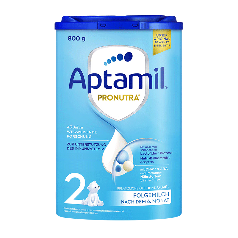 爱尔兰原装进口 爱他美（Aptamil）德国HMO较大婴儿配方奶粉2段（6-10个月）易乐罐 800g