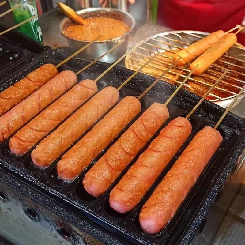摊烧烤专用油炸大根商用整箱街边铁板烤肠 100g 夫宇铁板淀粉肠*22根