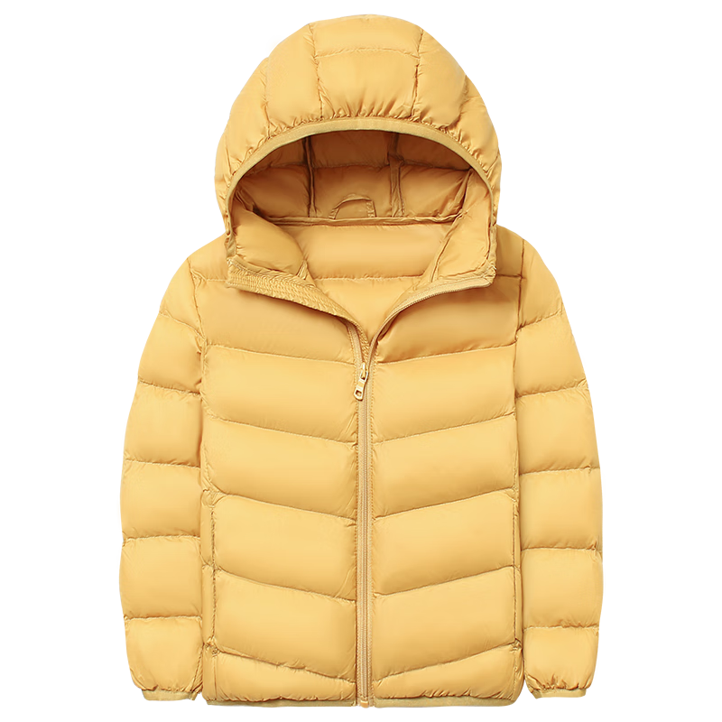 鸭鸭（YAYA）儿童轻薄羽绒服短款小童中大童连帽男女童2023秋冬洋气童装外套 雾霾蓝 90