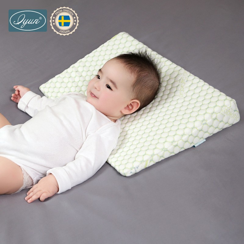 爱孕婴儿枕头定型枕益生菌防螨防吐奶斜坡垫1-6岁儿童宝宝枕头