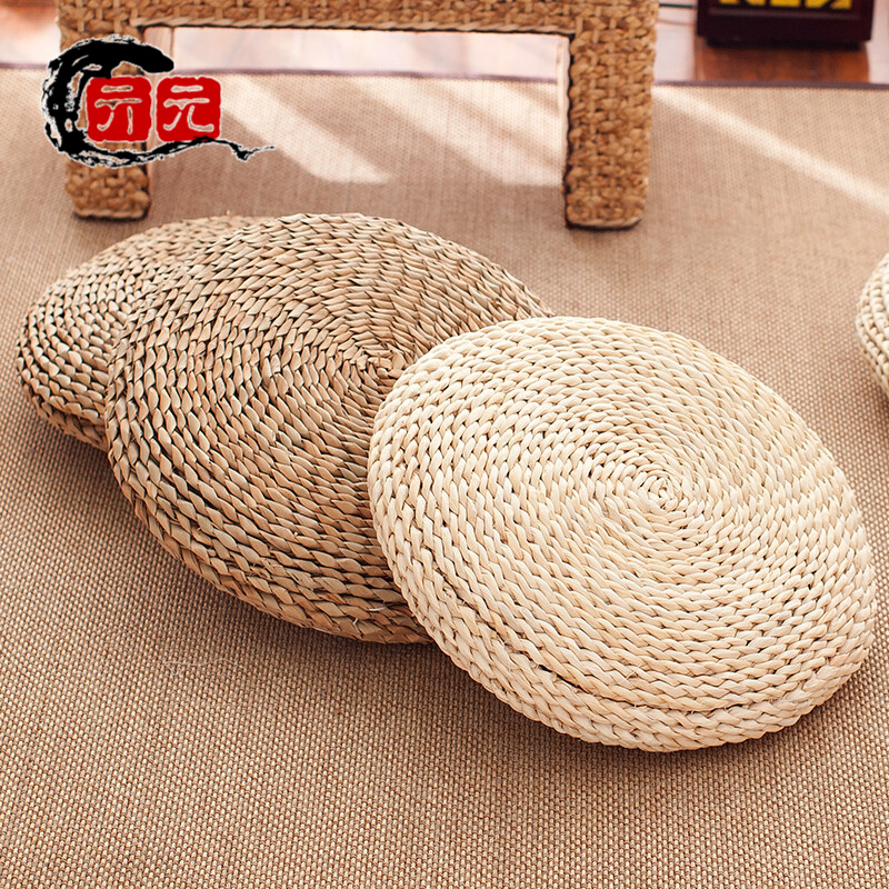 传统蒲团坐垫草编榻榻米飘窗瑜伽玉米皮瑜伽加厚圆形地板日式草垫子