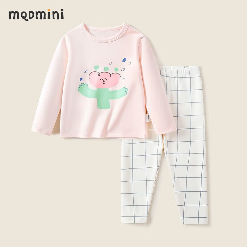 MQDMINI童装儿童睡衣男童家居服套装秋季宝宝衣服女童长袖长裤两件套 可爱小老鼠粉红 110高性价比高么?