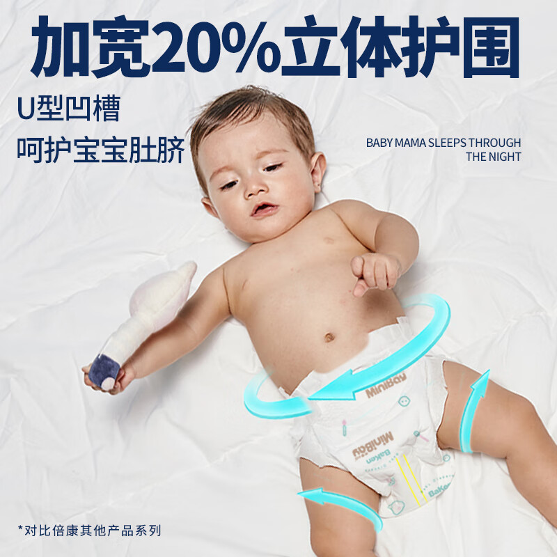 倍康（Baken）婴童纸尿裤小白钻系列不反渗尿不湿超薄干爽新生儿睡眠大师 小白钻纸尿裤XXL码60片（整箱两包）