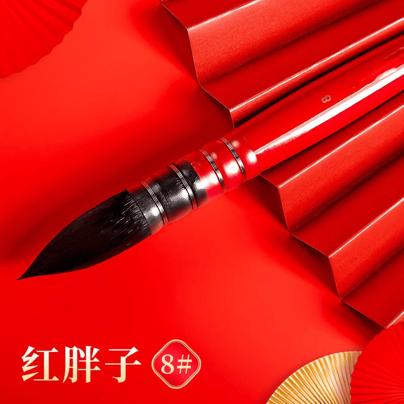 红胖子水彩笔松鼠毛水彩画笔套装圆头勾线笔美术色彩颜料毛笔画材 0